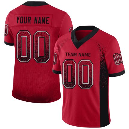 Personalized Red Black-Gray Mesh Drift Fashion Football Jersey Team Custom Name and Number
