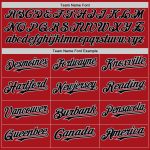 Personalized Red Black-Gray Pinstripe Authentic Split Fashion Baseball Jersey Team Custom Name and Number