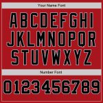 Personalized Red Black-Gray Pinstripe Authentic Split Fashion Baseball Jersey Team Custom Name and Number