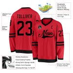 Personalized Red Black Hockey Jersey Team Custom Name and Number