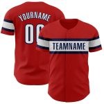 Personalized Red Black-Navy Authentic Baseball Jersey Team Custom Name and Number