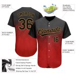 Personalized Red Black-Old Gold 3D Pattern Design Authentic Baseball Jersey Team Custom Name and Number