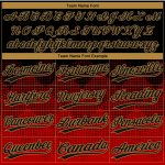 Personalized Red Black-Old Gold 3D Pattern Two-Button Unisex Softball Jersey Team Custom Name and Number