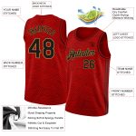 Personalized Red Black-Old Gold Authentic City Edition Basketball Jersey Team Custom Name and Number