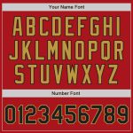 Personalized Red Black-Old Gold Authentic Raglan Sleeves Baseball Jersey Team Custom Name and Number