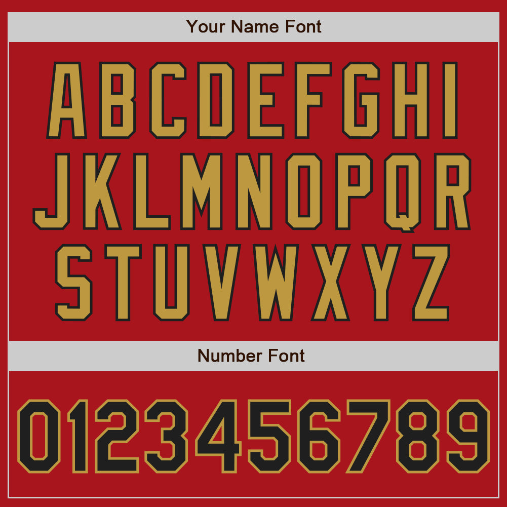 Personalized Red Black-Old Gold Authentic Raglan Sleeves Baseball Jersey Team Custom Name and Number Personalized Red Black-Old Gold Authentic Raglan Sleeves Baseball Jersey Team Custom Name and Number - Image 5