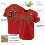 Personalized Red Black-Old Gold Authentic Throwback Baseball Jersey Team Custom Name and Number