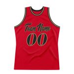 Personalized Red Black-Old Gold Authentic Throwback Basketball Jersey Team Custom Name and Number