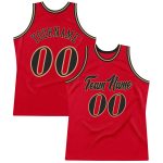 Personalized Red Black-Old Gold Authentic Throwback Basketball Jersey Team Custom Name and Number