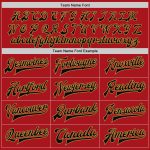 Personalized Red Black-Old Gold Bomber Full-Snap Varsity Letterman Two Tone Jacket