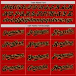 Personalized Red Black-Old Gold Line Authentic Baseball Jersey Team Custom Name and Number