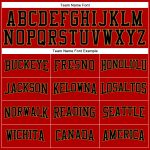 Personalized Red Black-Old Gold Long Sleeve Performance T-Shirt Team Custom Name and Number
