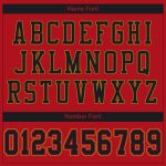 Personalized Red Black-Old Gold Mesh Authentic Football Jersey Team Custom Name and Number
