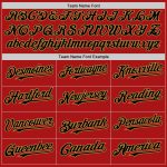 Personalized Red Black-Old Gold Mesh Authentic Throwback Baseball Jersey Team Custom Name and Number