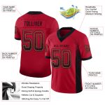 Personalized Red Black-Old Gold Mesh Drift Fashion Football Jersey Team Custom Name and Number