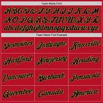 Personalized Red Black-Old Gold Performance T-Shirt Team Custom Name and Number
