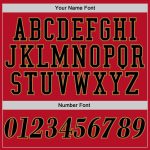 Personalized Red Black-Old Gold Performance T-Shirt Team Custom Name and Number