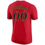Personalized Red Black-Old Gold Performance T-Shirt Team Custom Name and Number