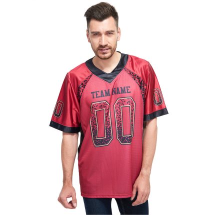 Personalized Red Black-Orange Mesh Drift Fashion Football Jersey Team Custom Name and Number