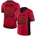 Personalized Red Black-Orange Mesh Drift Fashion Football Jersey Team Custom Name and Number