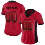 Personalized Red Black-Orange Mesh Drift Fashion Football Jersey Team Custom Name and Number