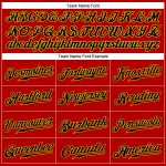 Personalized Red Black Pinstripe Black-Gold Authentic Baseball Jersey Team Custom Name and Number