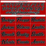 Personalized Red Black Pinstripe Black-White Authentic Baseball Jersey