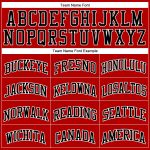 Personalized Red Black Pinstripe Black-White Authentic Basketball Jersey Team Custom Name and Number