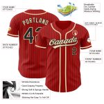 Personalized Red Black Pinstripe City Cream Authentic Baseball Jersey Team Custom Name and Number