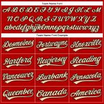 Personalized Red Black Pinstripe City Cream Authentic Baseball Jersey Team Custom Name and Number