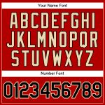 Personalized Red Black Pinstripe City Cream Authentic Baseball Jersey Team Custom Name and Number