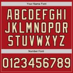 Personalized Red Black Pinstripe Cream Two-Button Unisex Softball Jersey Team Custom Name and Number