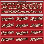 Personalized Red Black Pinstripe Cream Two-Button Unisex Softball Jersey Team Custom Name and Number