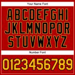 Personalized Red Black Pinstripe Gold Authentic Baseball Jersey Team Custom Name and Number