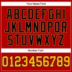 Personalized Red Black Pinstripe Gold-Black Authentic Basketball Jersey Team Custom Name and Number