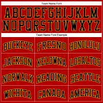 Personalized Red Black Pinstripe Gold-Black Authentic Basketball Jersey Team Custom Name and Number