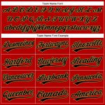 Personalized Red Black Pinstripe Old Gold Authentic Baseball Jersey Team Custom Name and Number