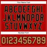 Personalized Red Black Pinstripe Old Gold Authentic Baseball Jersey Team Custom Name and Number