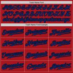 Personalized Red Black Pinstripe Royal-Black Authentic Baseball Jersey Team Custom Name and Number