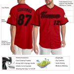Personalized Red Black-Red Authentic Baseball Jersey Team Custom Name and Number