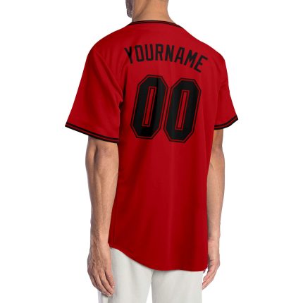 Personalized Red Black-Red Authentic Baseball Jersey Team Custom Name and Number