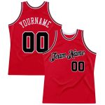 Personalized Red Black-Red Authentic Throwback Basketball Jersey Team Custom Name and Number