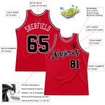 Personalized Red Black-Red Authentic Throwback Basketball Jersey Team Custom Name and Number