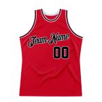 Personalized Red Black-Red Authentic Throwback Basketball Jersey Team Custom Name and Number
