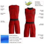 Personalized Red Black Round Neck Sublimation Basketball Suit Jersey Team Custom Name and Number
