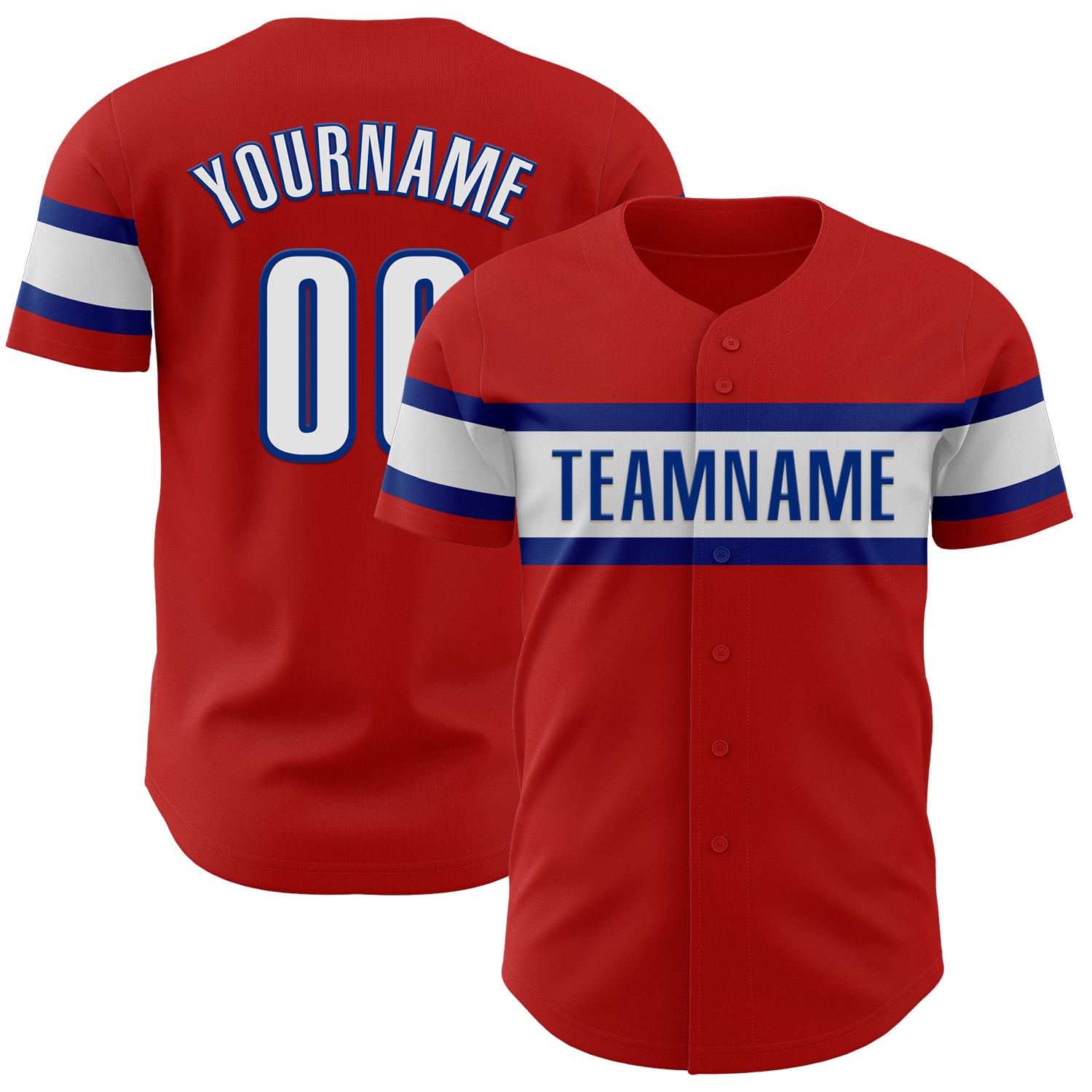 Personalized Red Black-Royal Authentic Baseball Jersey Team Custom Name and Number