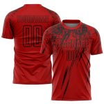 Personalized Red Black Sublimation Soccer Uniform Jersey