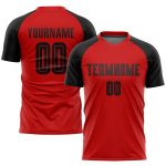 Personalized Red Black Sublimation Soccer Uniform Jersey Team Custom Name and Number