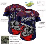 Personalized Red Black-Thunder Blue 3D Pattern Design Knight Hero Art Authentic Baseball Jersey Team Custom Name and Number