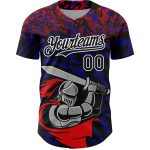 Personalized Red Black-Thunder Blue 3D Pattern Design Knight Hero Art Authentic Baseball Jersey Team Custom Name and Number